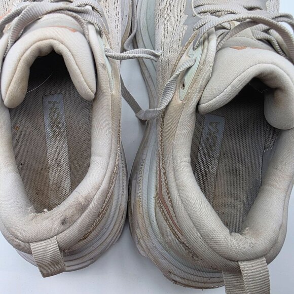 Hoka One One Bondi 8 Womens Size 8.5 B Gray White Athletic Running Shoes - Picture 6 of 13